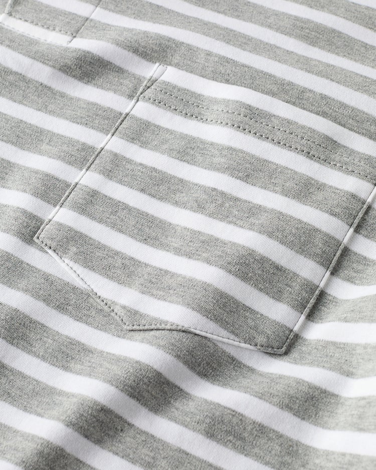 超長綿リファインドポロ 半袖 詳細画像 杢グレー&times;ホワイト 3