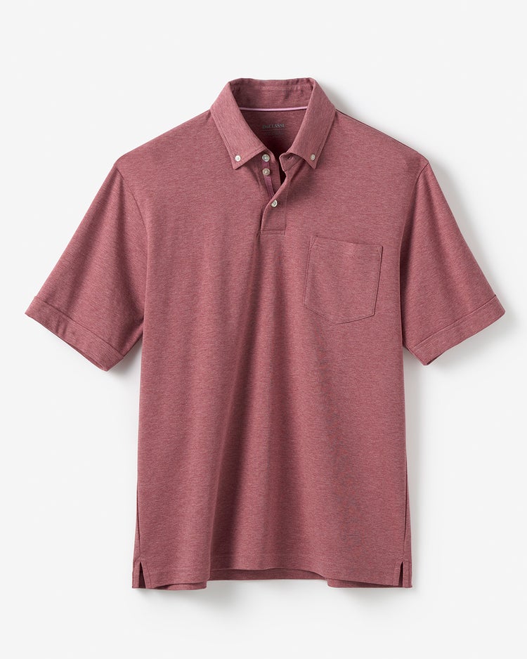 超長綿リファインドポロ 半袖 詳細画像 杢レッド 4