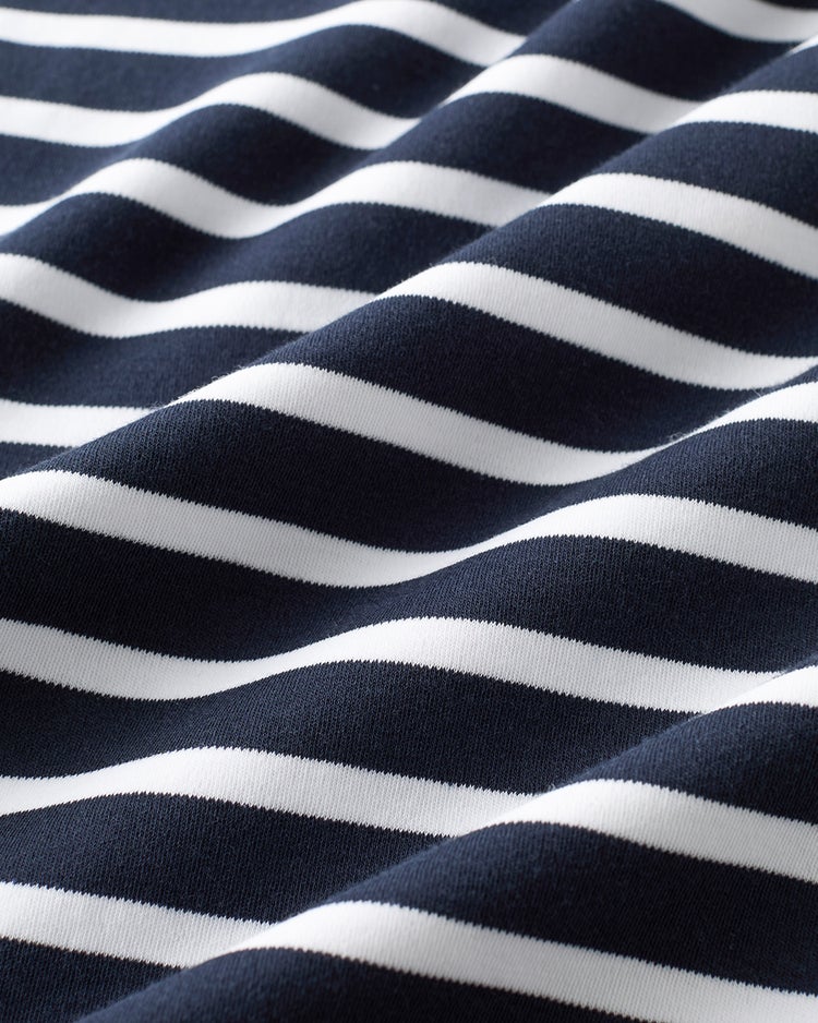 超長綿リファインドポロ 半袖 詳細画像 ネイビー&times;ホワイト 2