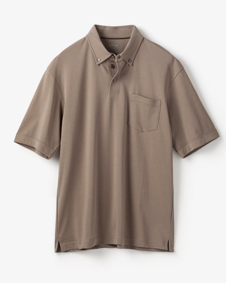 超長綿リファインドポロ 半袖 詳細画像 モカ 1