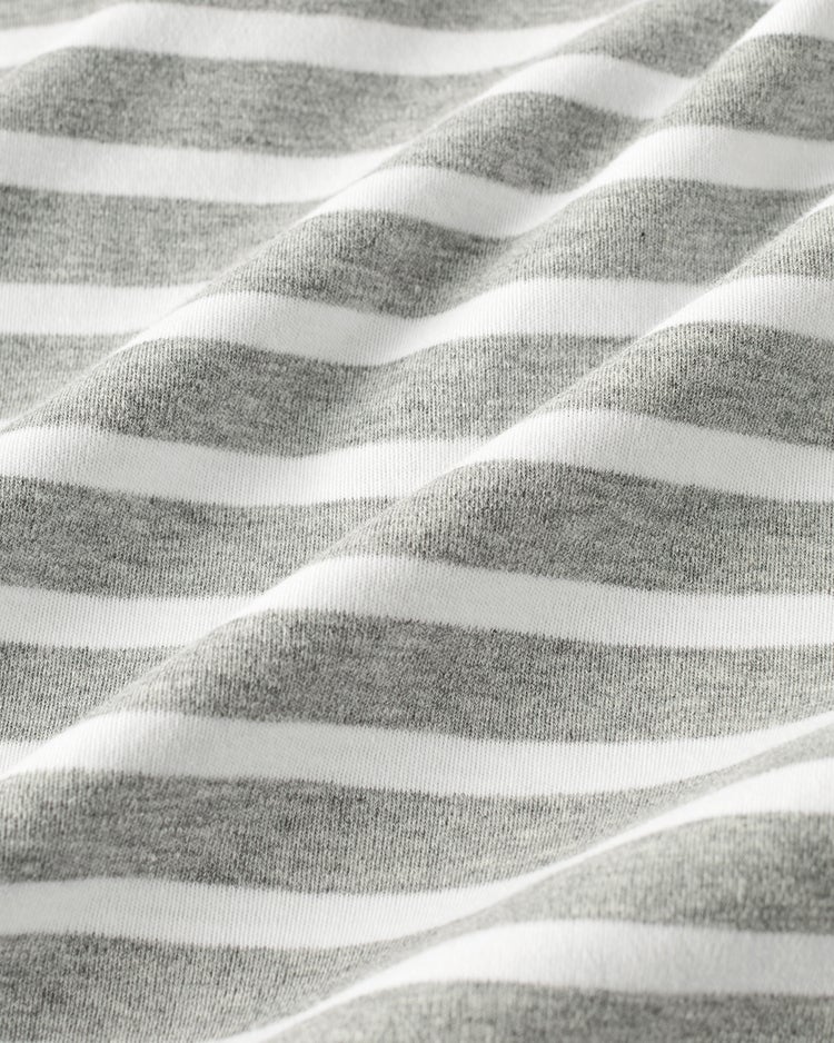 超長綿リファインドポロ　長袖 詳細画像 杢グレー&times;ホワイト 2