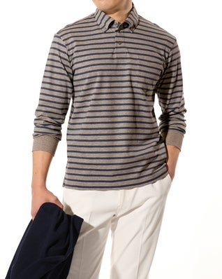 超長綿リファインドポロ　長袖