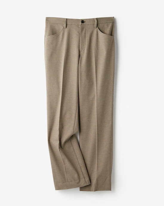 ソフトサーモ千鳥柄セミワイドスラックス