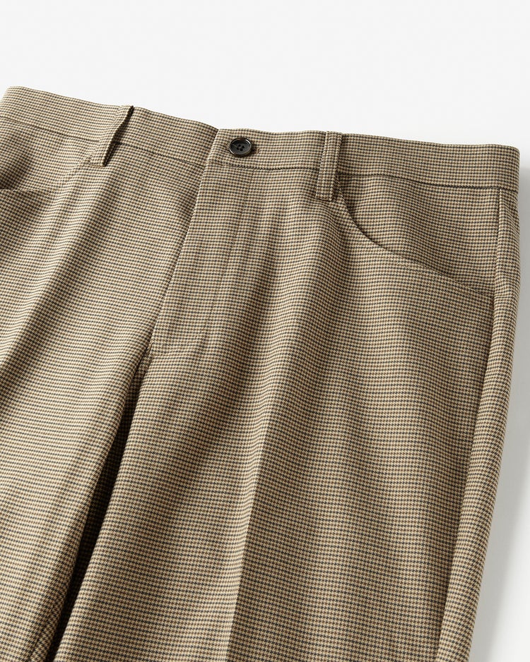 ソフトサーモ千鳥柄セミワイドスラックス 詳細画像 ブラウン千鳥 2