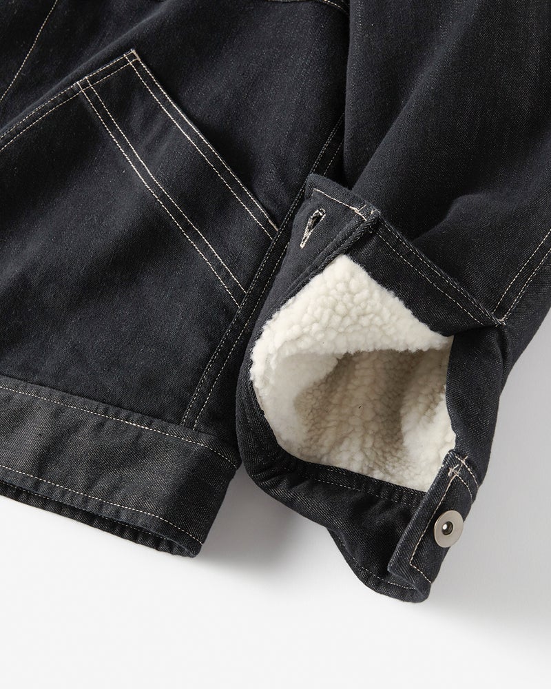 色落ち解消デニム風ボアライダージャケット 詳細画像 ダークインディゴ 7