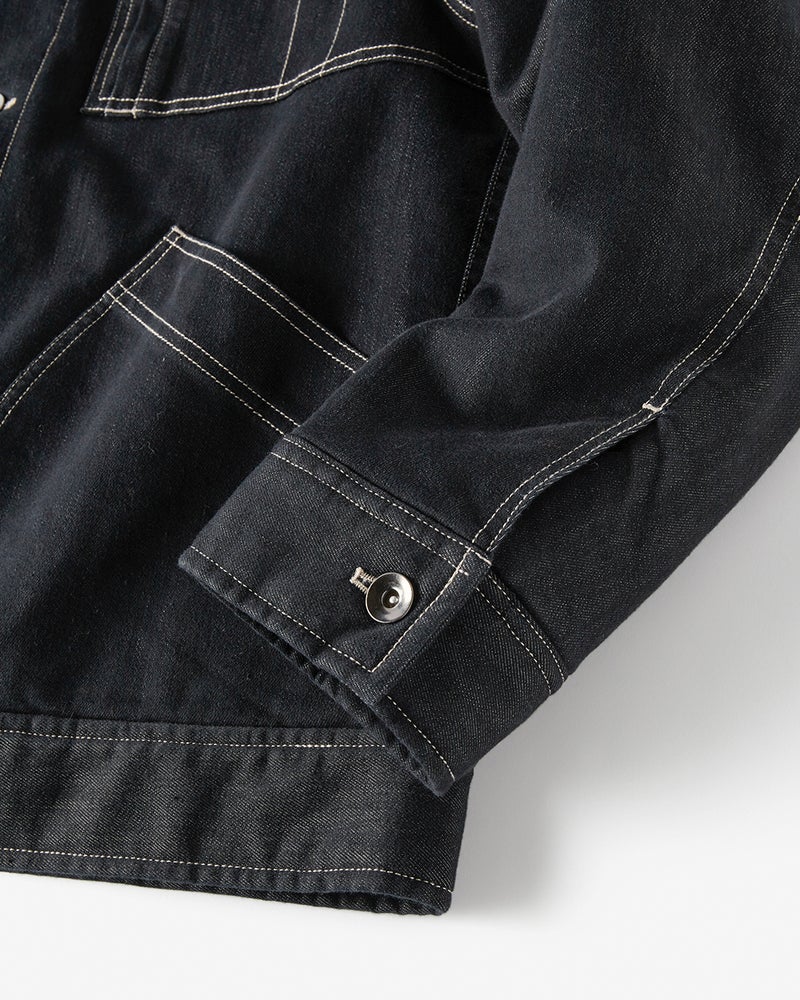 色落ち解消デニム風ボアライダージャケット 詳細画像 ダークインディゴ 8