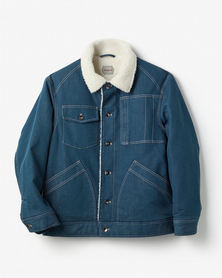 色落ち解消デニム風ボアライダージャケット 詳細画像 ライトインディゴ 1