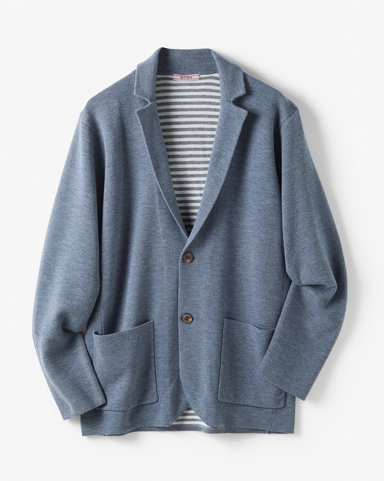 二重編みニットジャケット（着心地ライトニット万能ジャケット） 詳細画像 インディゴ 9