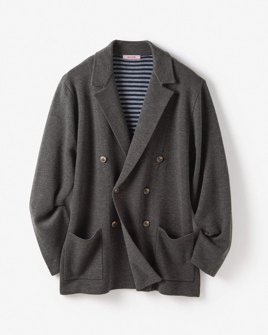 二重編みニットジャケット／ダブル/40代50代からのメンズファッション