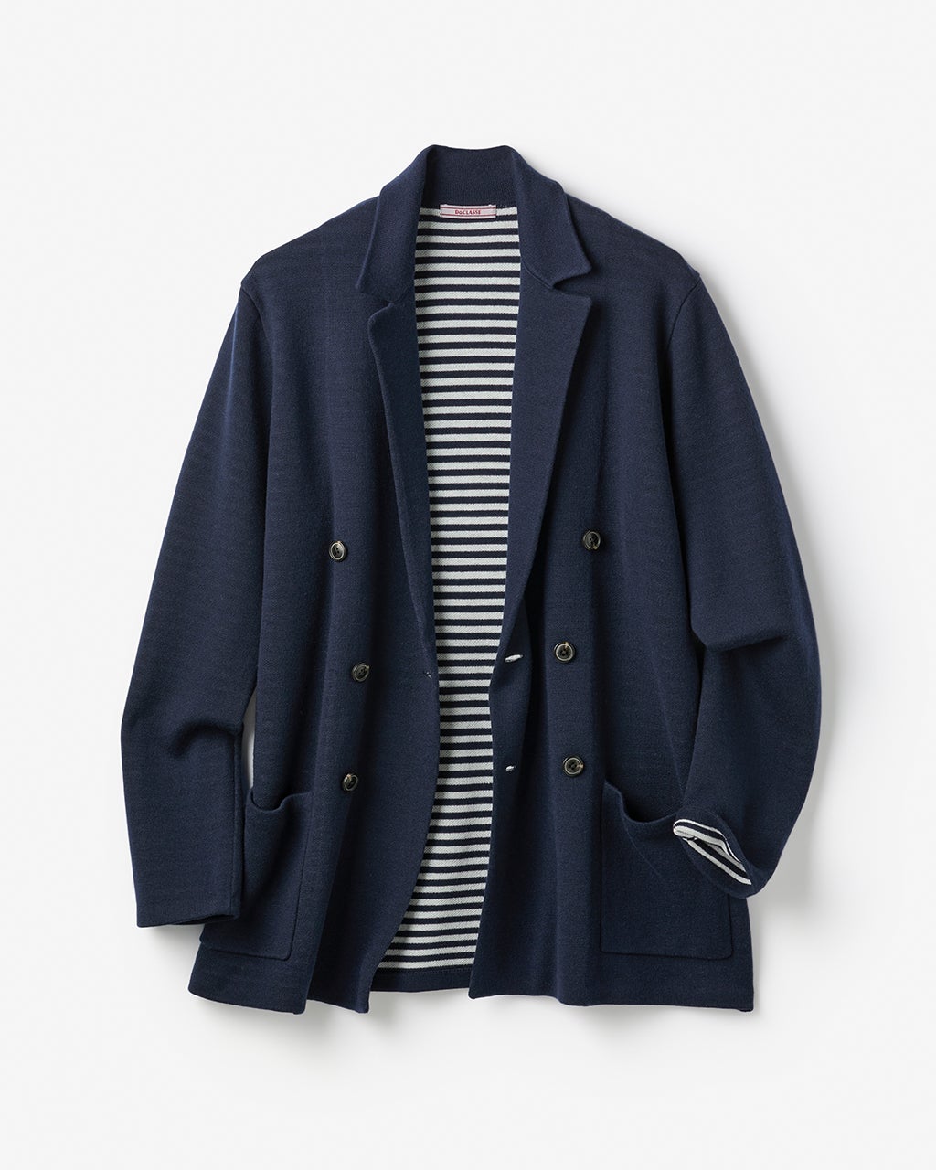 二重編みニットジャケット／ダブル/40代50代からのメンズファッション