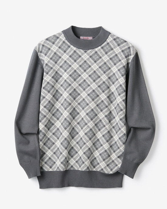 Doサーモテックスシルク混柄ハイネック