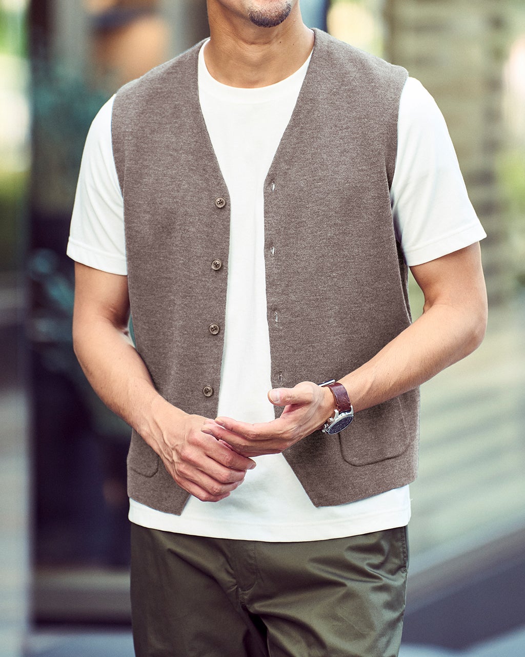 着心地ライトニットジレ/40代50代からのメンズファッション通販 DoCLASSE