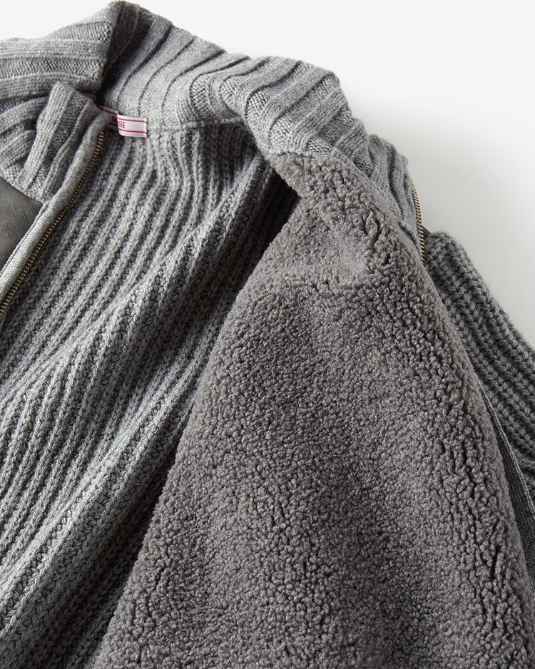 スウェード調ハイブリッドブルゾン 詳細画像 チャコール 3