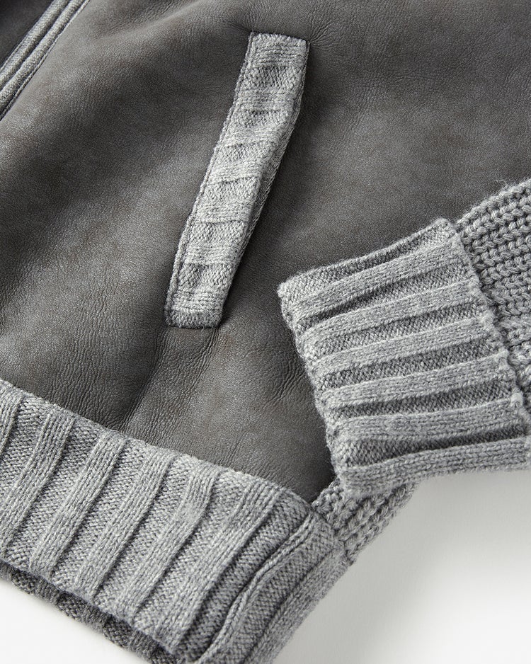 スウェード調ハイブリッドブルゾン 詳細画像 チャコール 5