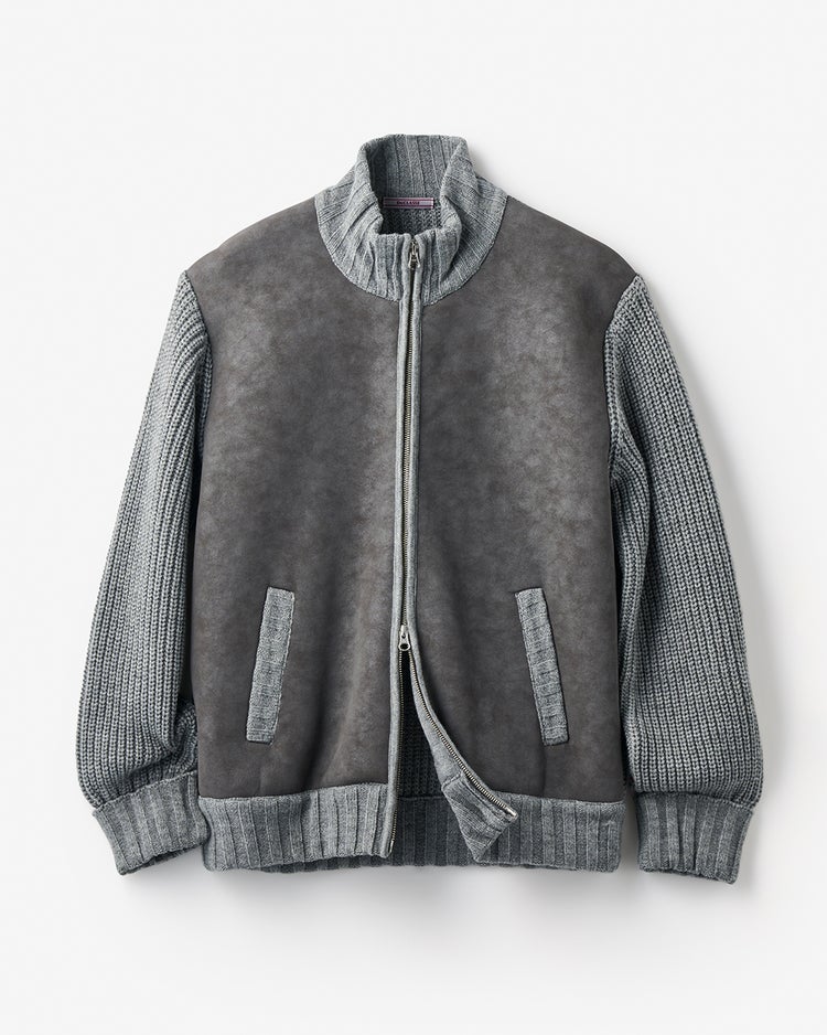 スウェード調ハイブリッドブルゾン 詳細画像 チャコール 7