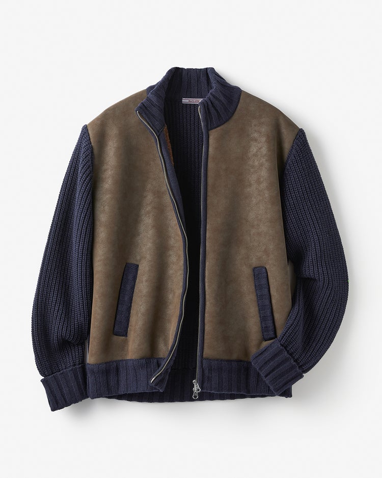 スウェード調ハイブリッドブルゾン 詳細画像 ブラウン 1
