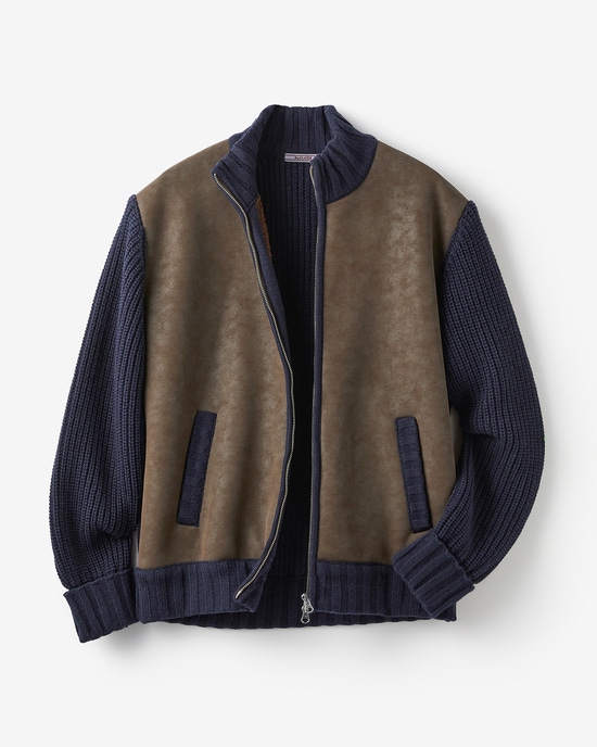 スウェード調ハイブリッドブルゾン