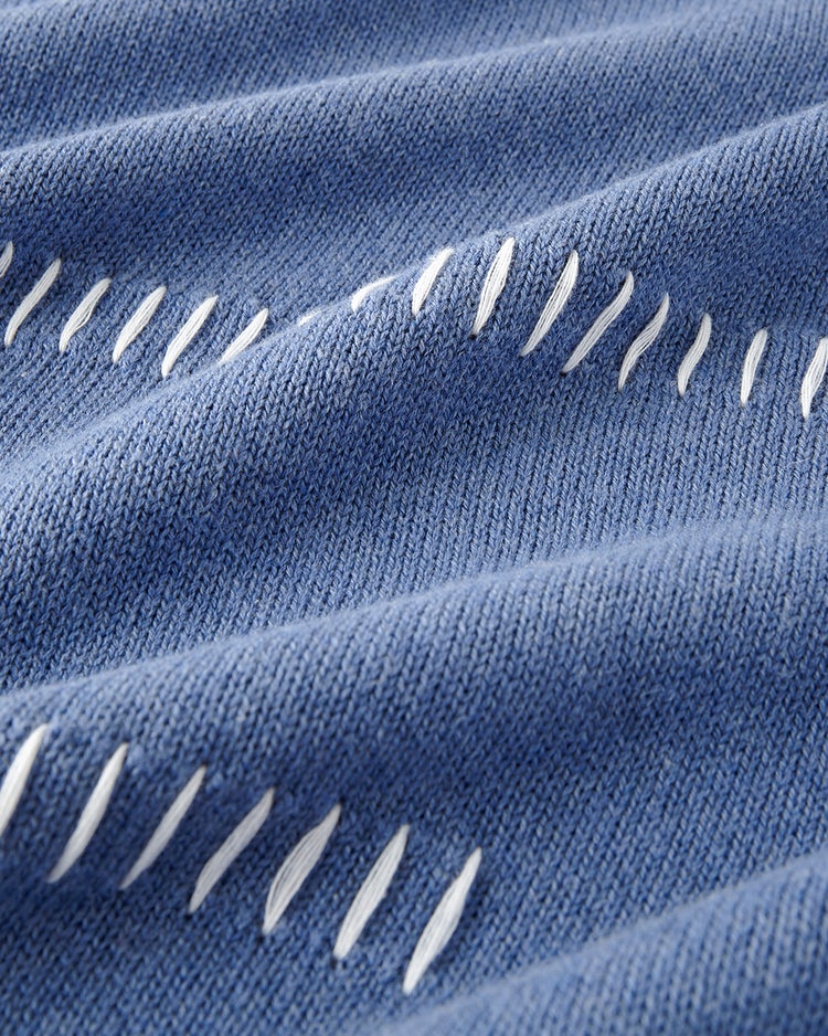 カシミヤ混ハンドステッチクルーセーター 詳細画像 インディゴ 2