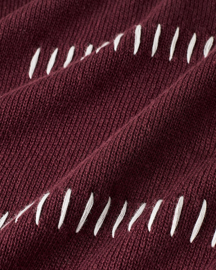 カシミヤ混ハンドステッチクルーセーター 詳細画像 ボルドー 2