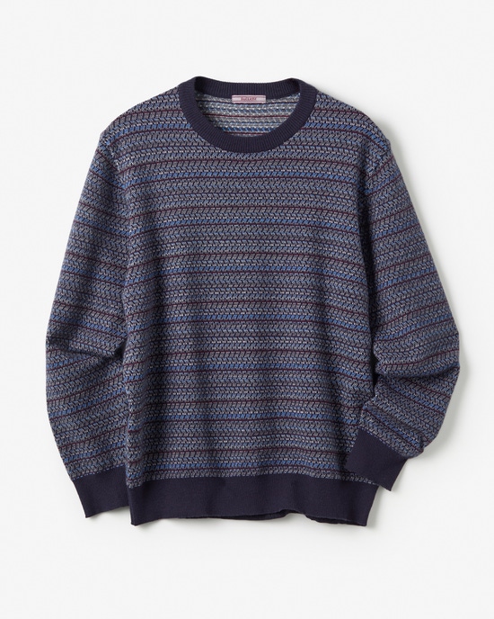 ファインゲージジャカード編みクルーニット