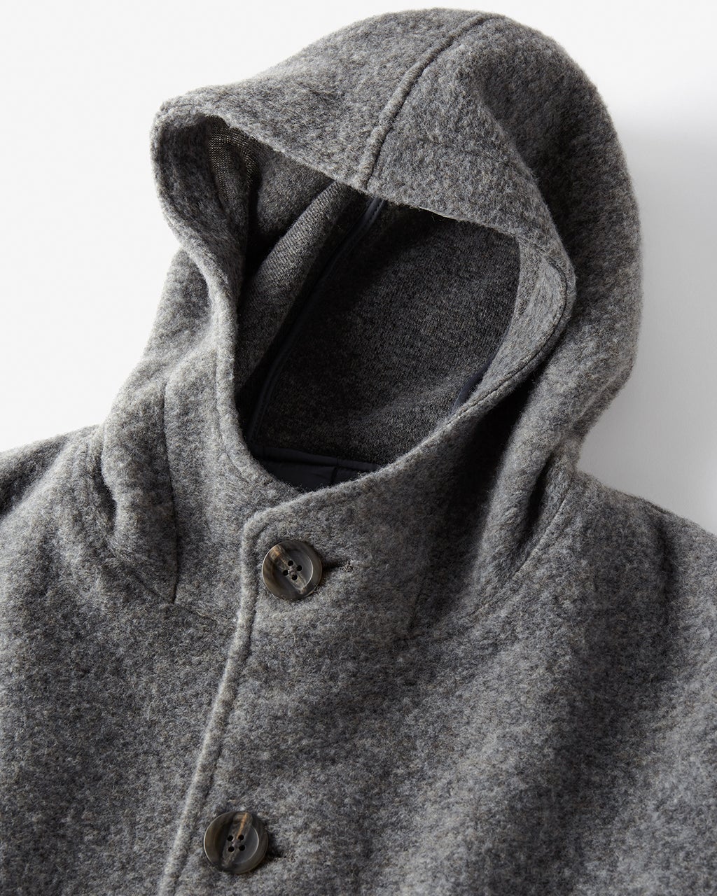 ウール混ストレッチボア・フーデッドコート/DoCLASSE