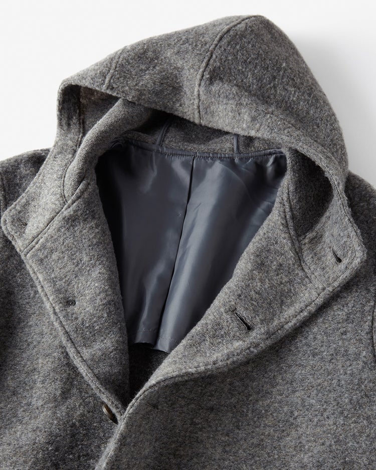 ウール混ストレッチボア・フーデッドコート 詳細画像 杢グレー 3