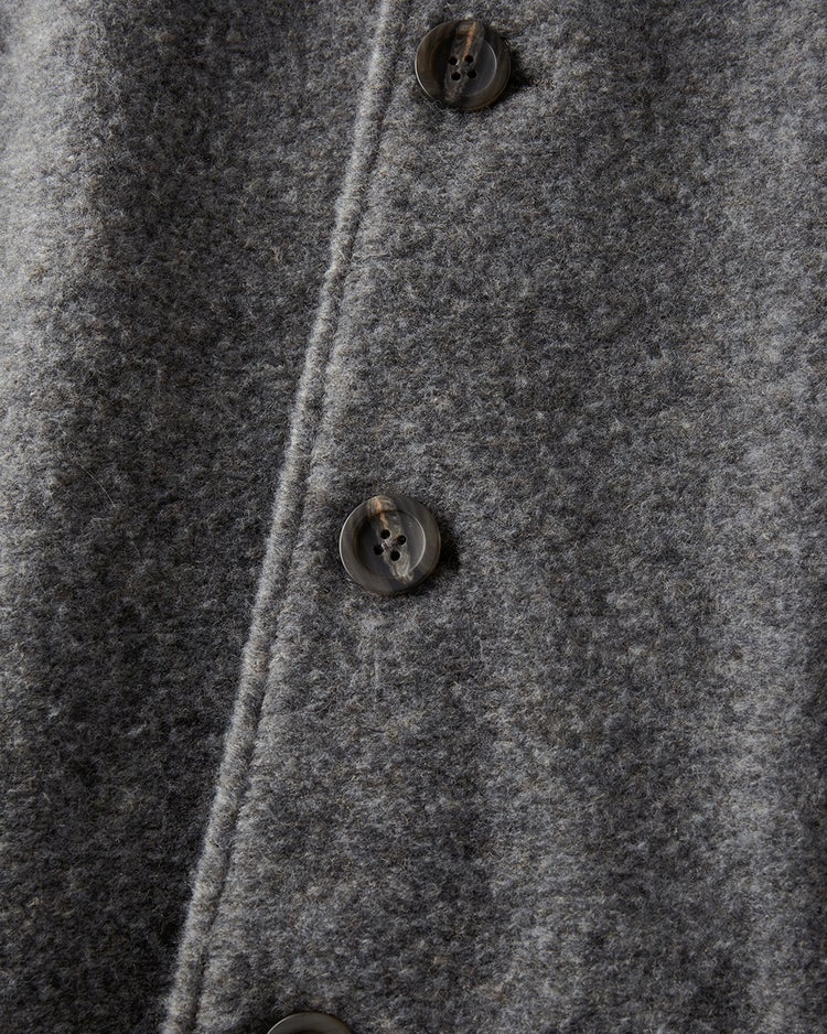 ウール混ストレッチボア・フーデッドコート 詳細画像 杢グレー 4