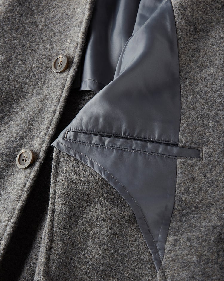 ウール混ストレッチボア・フーデッドコート 詳細画像 杢グレー 5