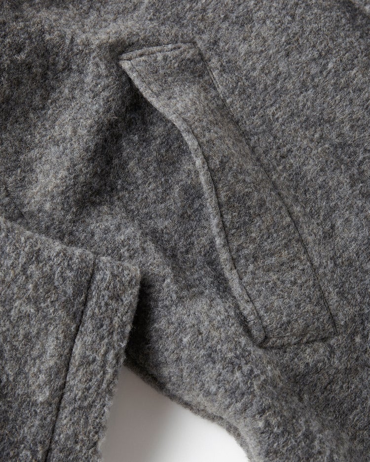 ウール混ストレッチボア・フーデッドコート 詳細画像 杢グレー 6