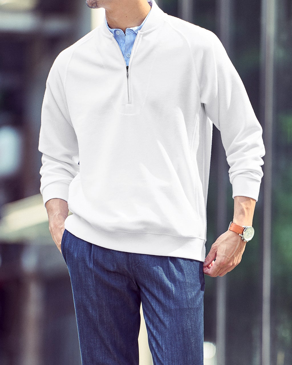 重ね着シャツ風ハーフジップ/DoCLASSE