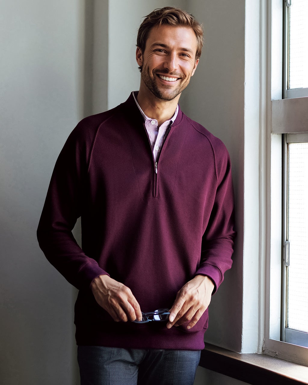 メンズ 対象商品（重ね着風ハーフジップおまとめ買い）/40代50代からの