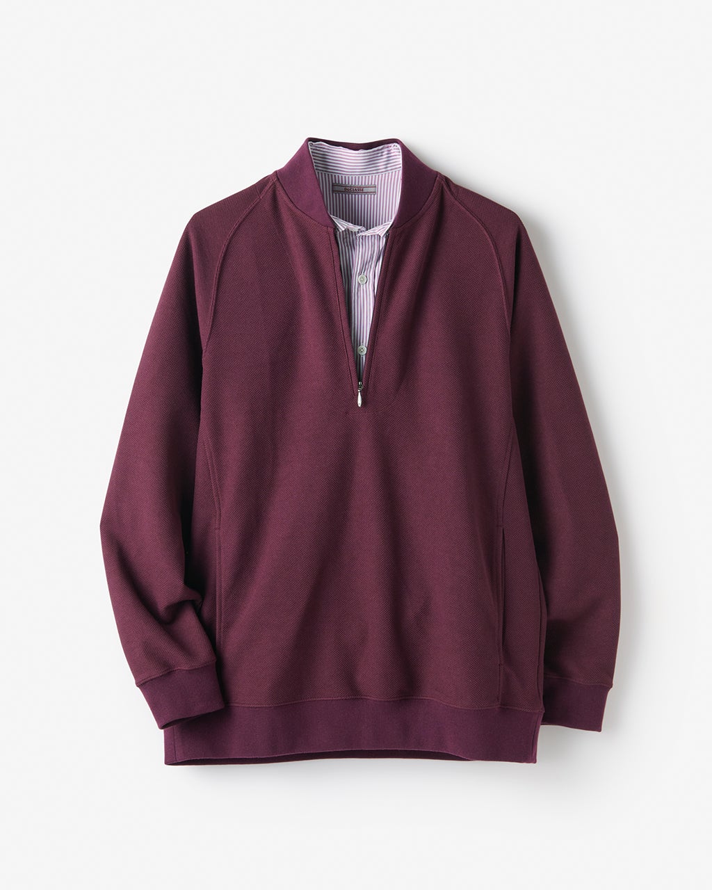 クラスページ 重ね着シャツ風ハーフジップ/40代50代からのメンズファッション