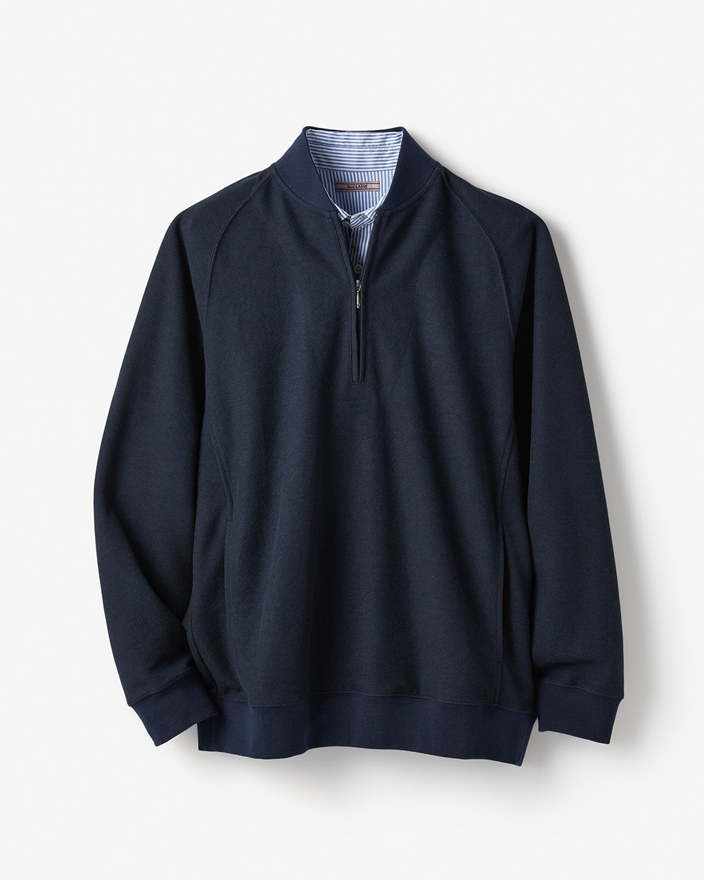 LANVINネイビー ハーフジップシャツ40 LANVIN en Bleu シャツ ショートカラー プルオーバーシャツ