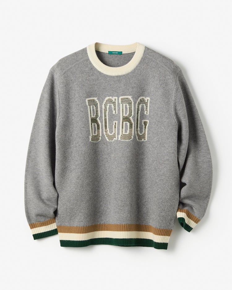 タウン＆ゴルフBCBGジャカードニット 詳細画像 杢グレー 5