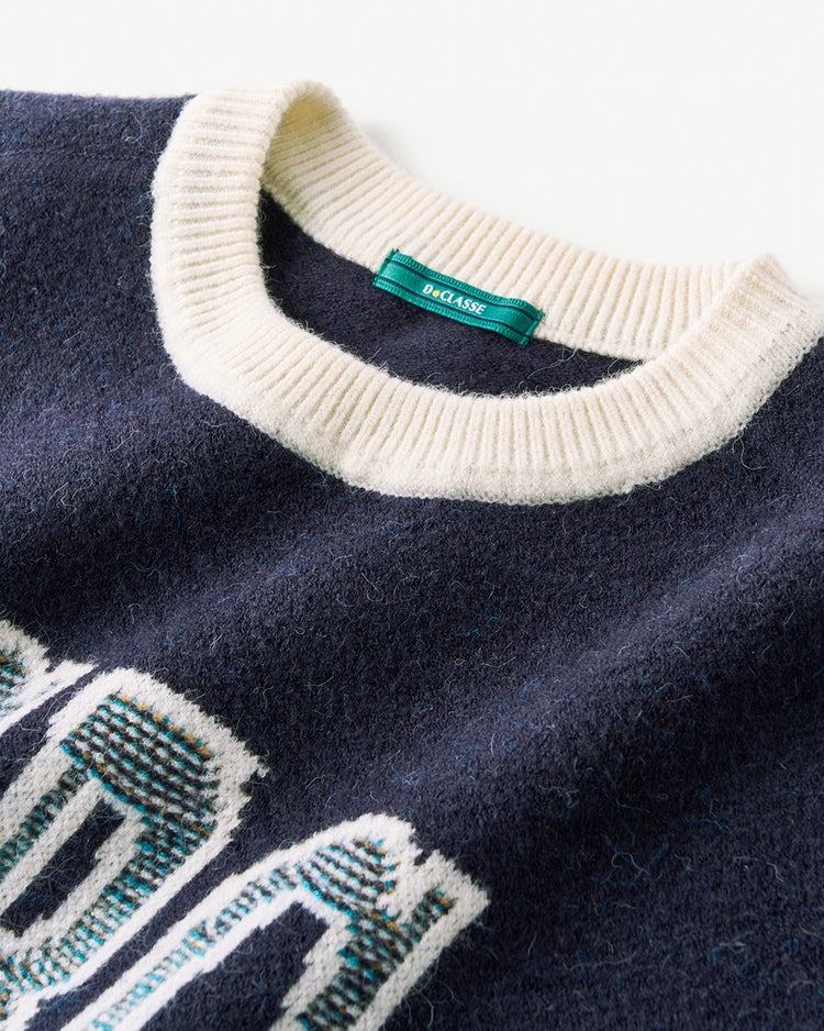 タウン＆ゴルフBCBGジャカードニット 詳細画像 ネイビー 2