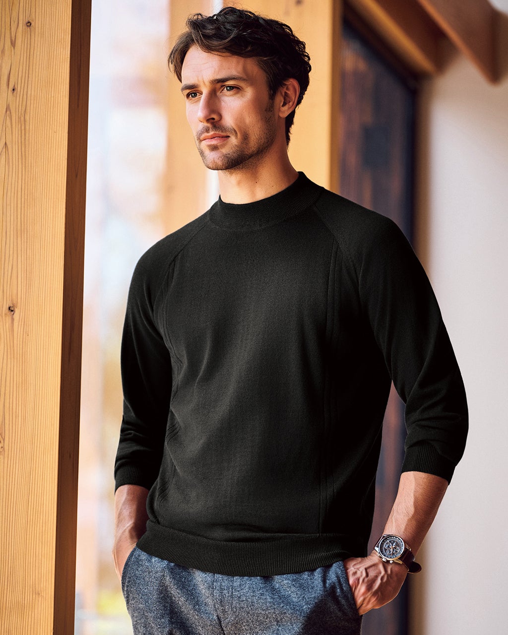 38162 イタリア製　メンズ　セーター　グレー　サイズ46 38162 イタリア製メンズセーターグレーサイズ46