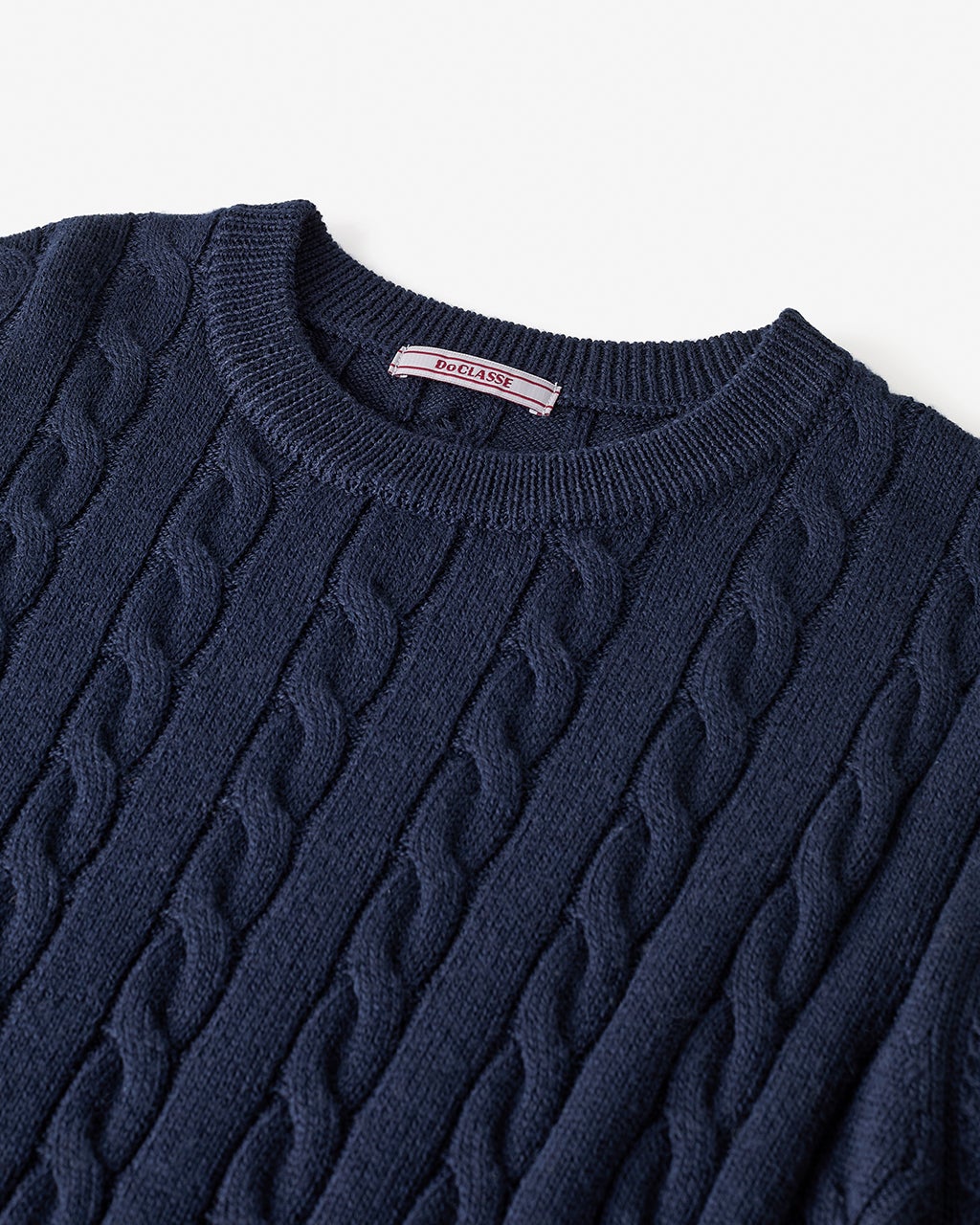 イタリア糸メリノウール混ケーブルセーター/40代50代からのメンズ