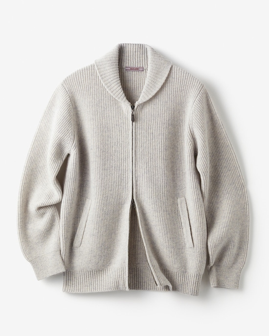 柔らかウール100％ミニショールカーディガン