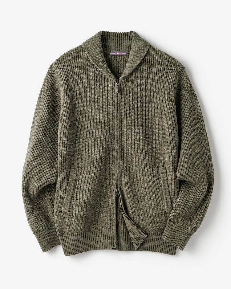 柔らかウール100%ミニショールカーディガン 詳細画像 カーキ 3