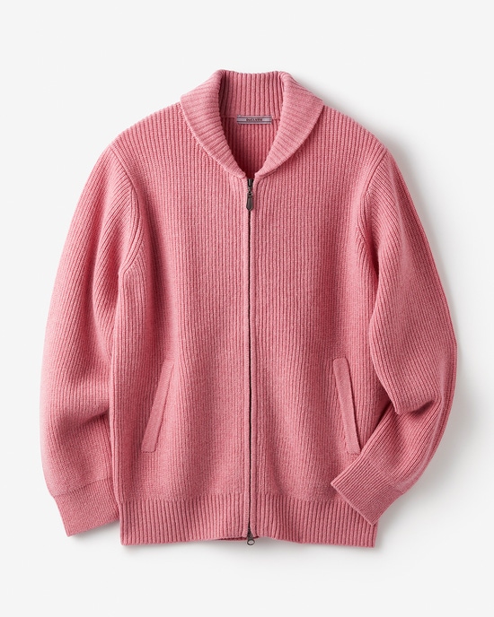 柔らかウール100％ミニショールカーディガン