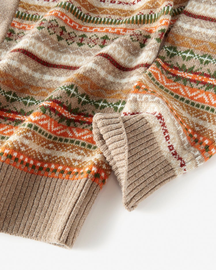 厳選ラムブレンド・ジャケットカーディガンⅡ 詳細画像 ブラウンパターン 3