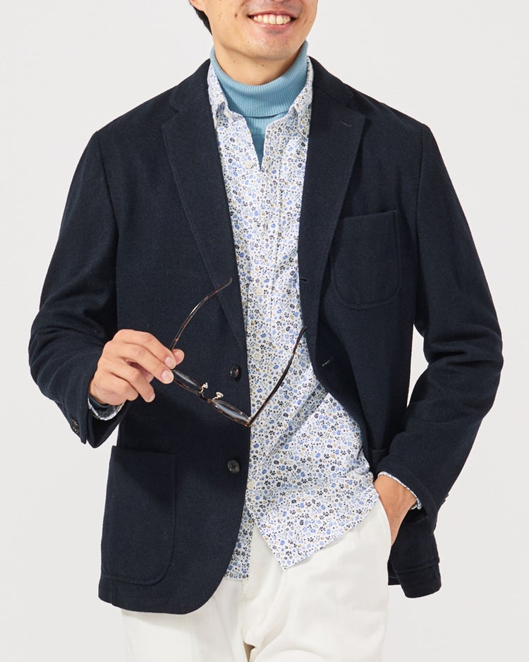 肩周り快適設計ジャケット・ふんわりソフト生地 詳細画像 ネイビー 4