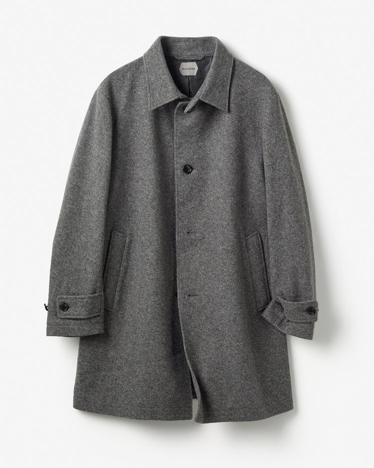柔らか起毛ウール混ステンカラーコート 詳細画像 チャコール 1