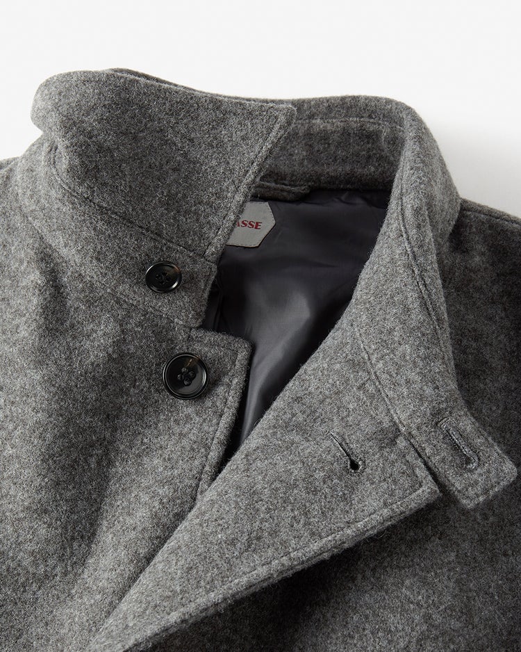 柔らか起毛ウール混ステンカラーコート 詳細画像 チャコール 3