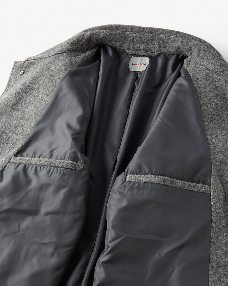 柔らか起毛ウール混ステンカラーコート 詳細画像 チャコール 4