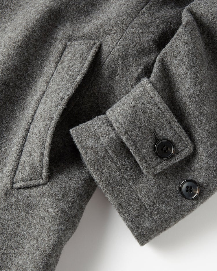 柔らか起毛ウール混ステンカラーコート 詳細画像 チャコール 5