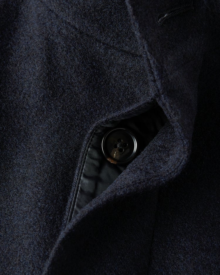 柔らか起毛ウール混スタンドカラーコート 詳細画像 ネイビー 5