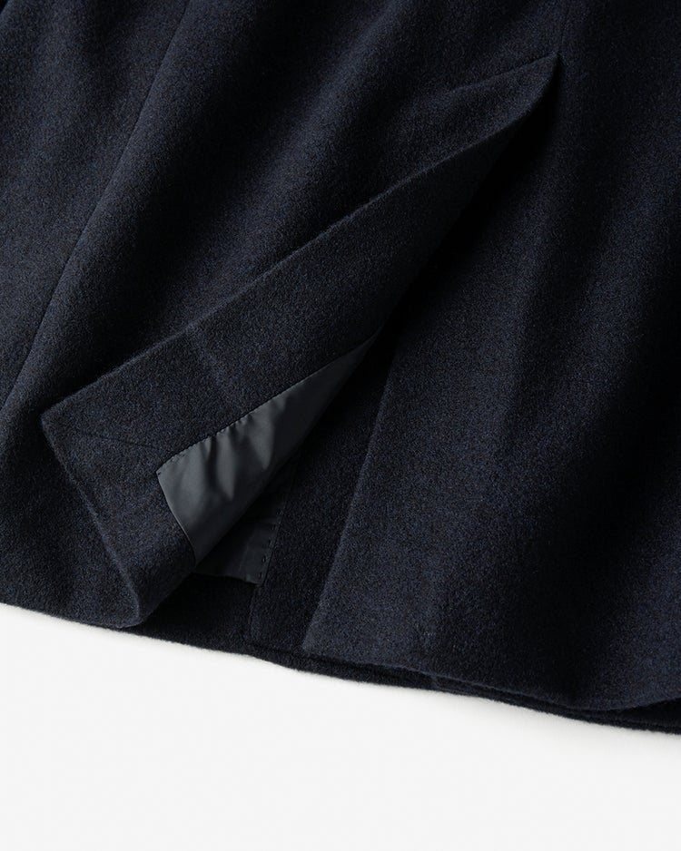 柔らか起毛ウール混スタンドカラーコート 詳細画像 ネイビー 7