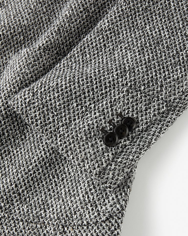 尾州の匠・ラッセル編みニットジャケット 詳細画像 ブラック×ホワイト 3