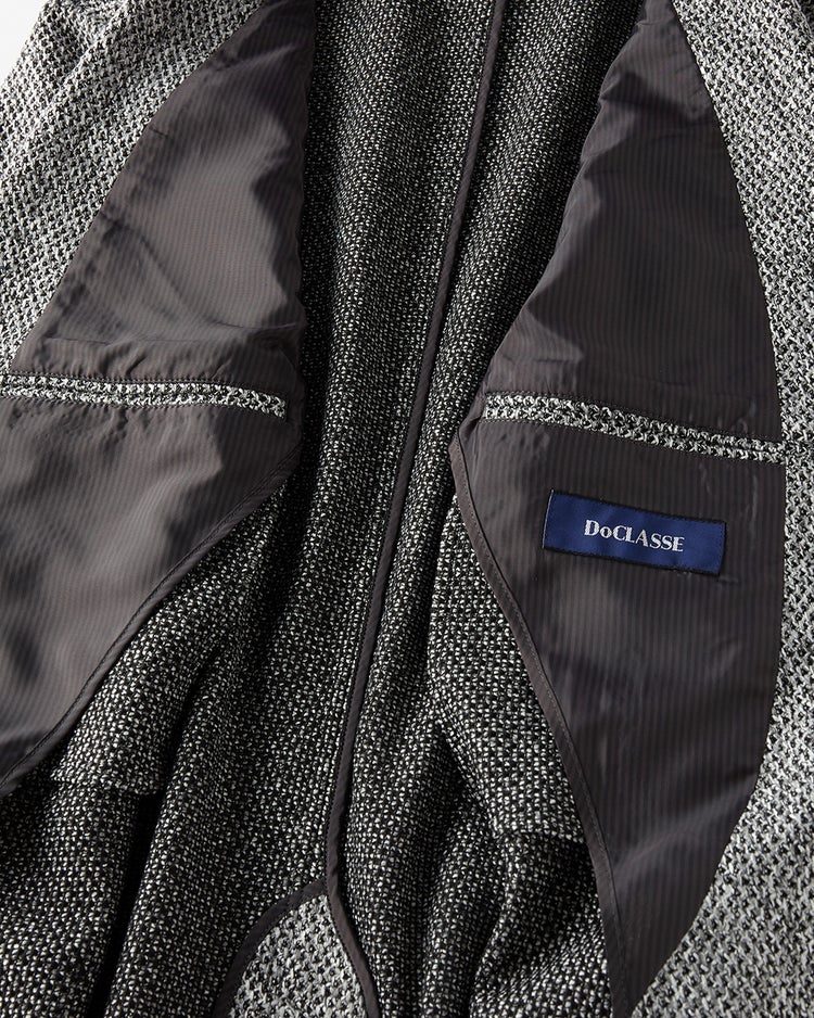 尾州の匠・ラッセル編みニットジャケット 詳細画像 ブラック×ホワイト 4